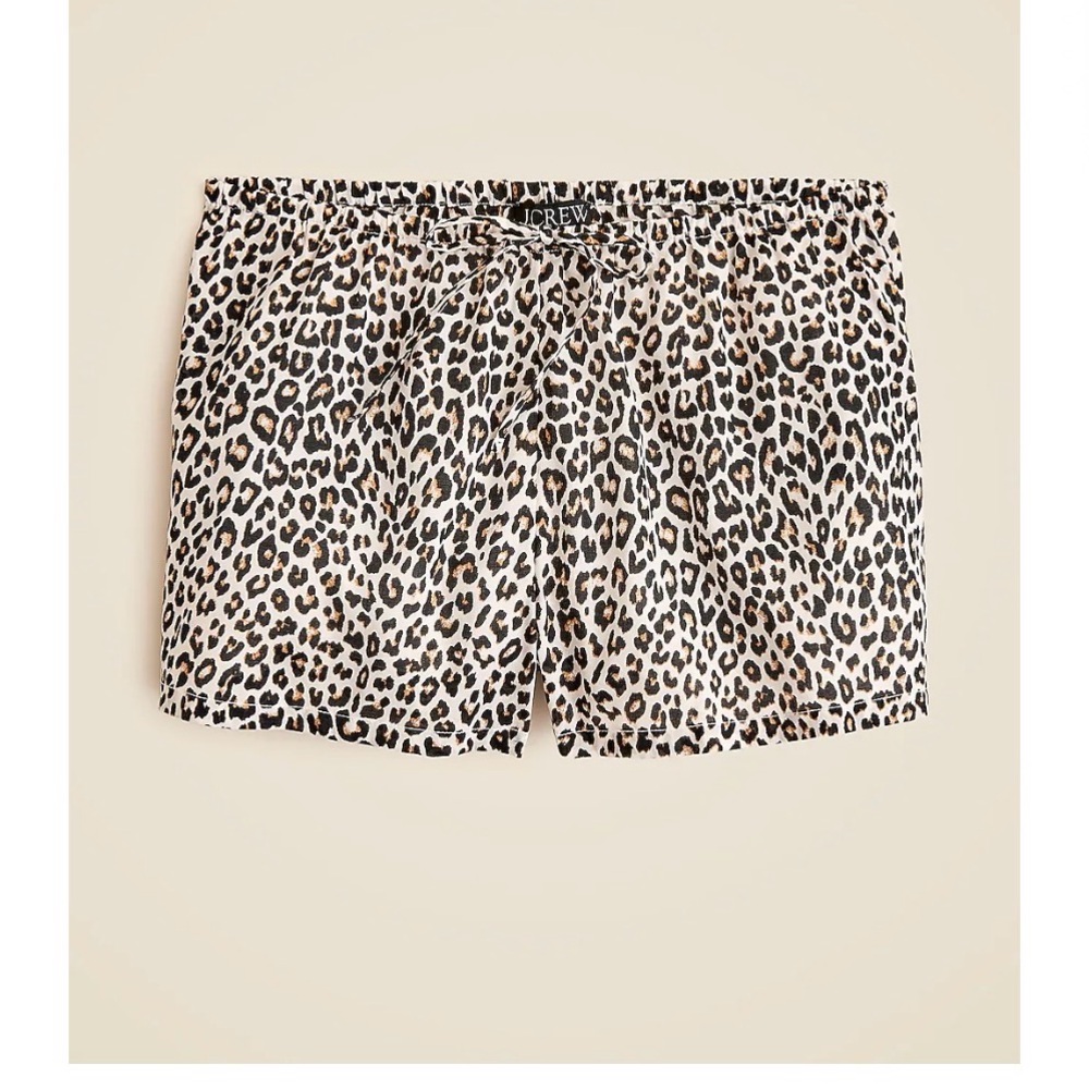JCrew Cotton voile beach short in leopard print M
